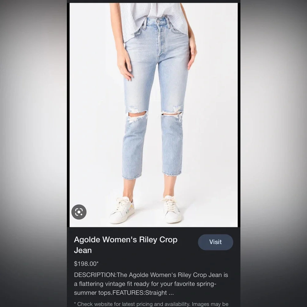 Agolde Riley cropped jeans - Picture 1 of 5